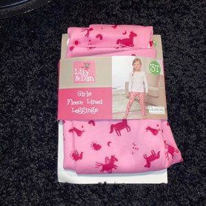 Girls fleece lined leggings